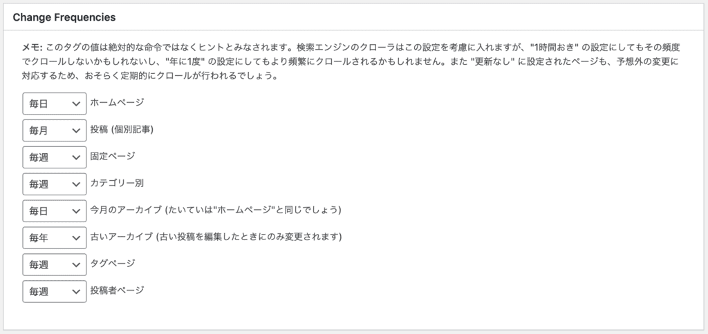 Google XML sitemapの更新頻度