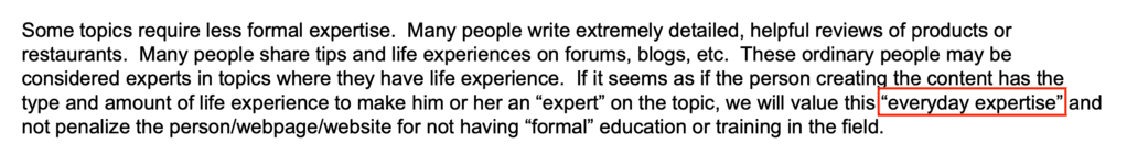 E-A-T everyday expertise