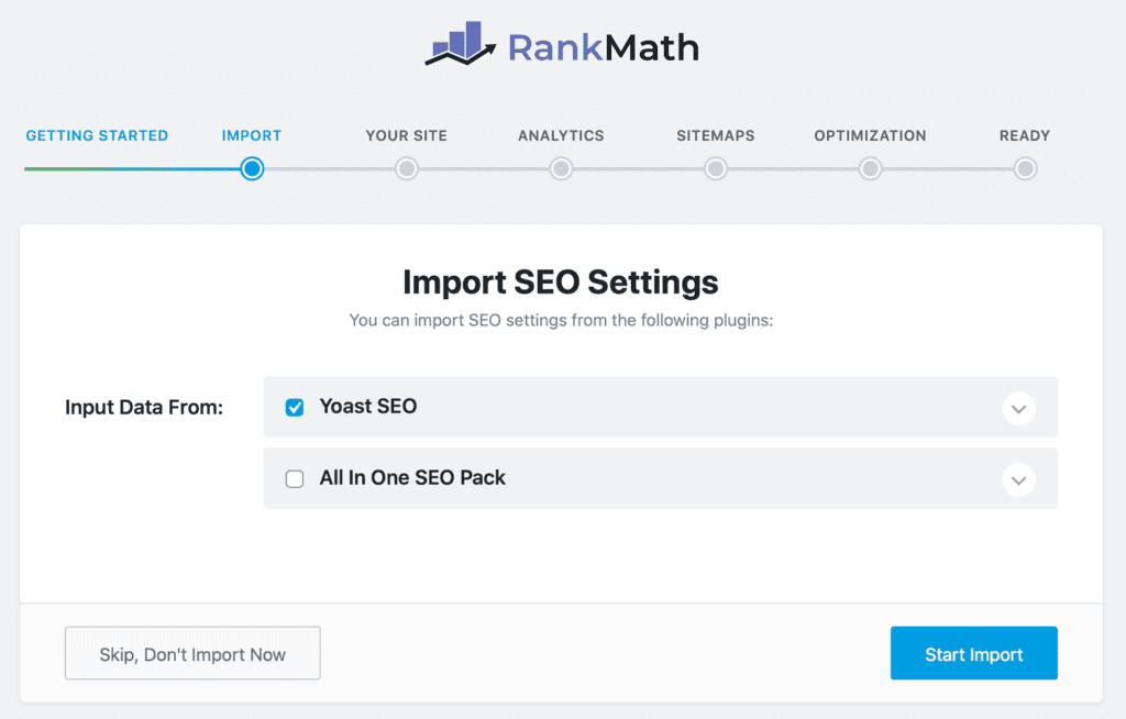 Rank Math Import SEO Settings